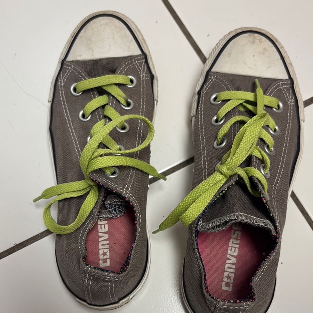 Converse Gray and Green Sneakers Low-Top Casual